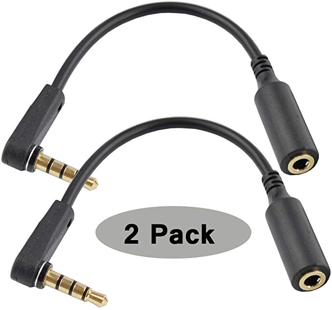 Right Angle 3.5mm Female Stereo Audio  Headset Adapter 